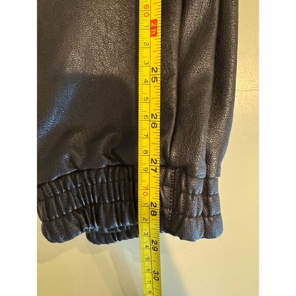 Spanx Faux Leather Joggers S Black Elastic Waist Stretch Pockets Pants - Picture 8 of 10